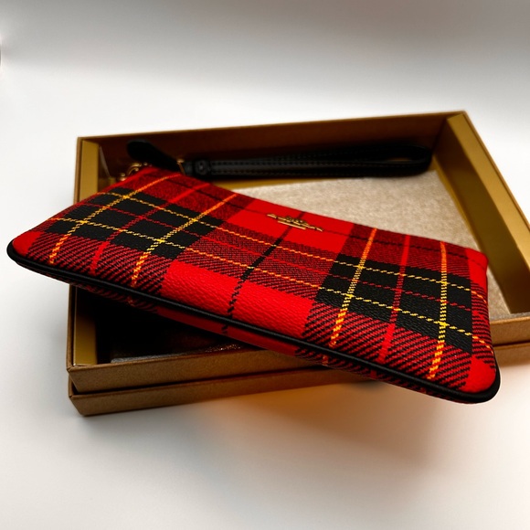 COACH | NWT in Box Large Red Plaid Wristlet - Picture 4 of 9